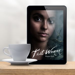 Photo of an iPad with the cover of That Woman on its screen.